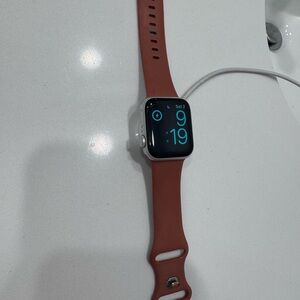 Apple Watch with Terracotta Sport Band - Silver Case